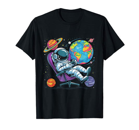 Astronaut Gamer Outer Space Men kids Gaming System Planets T-Shirt