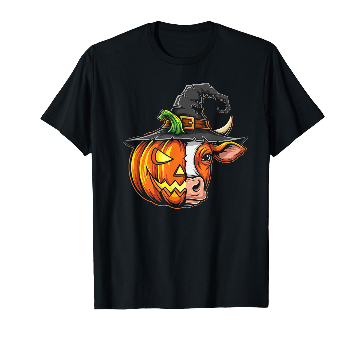Cow Pumpkin Jack O Lantern Halloween Kids Mens Womens T-Shirt