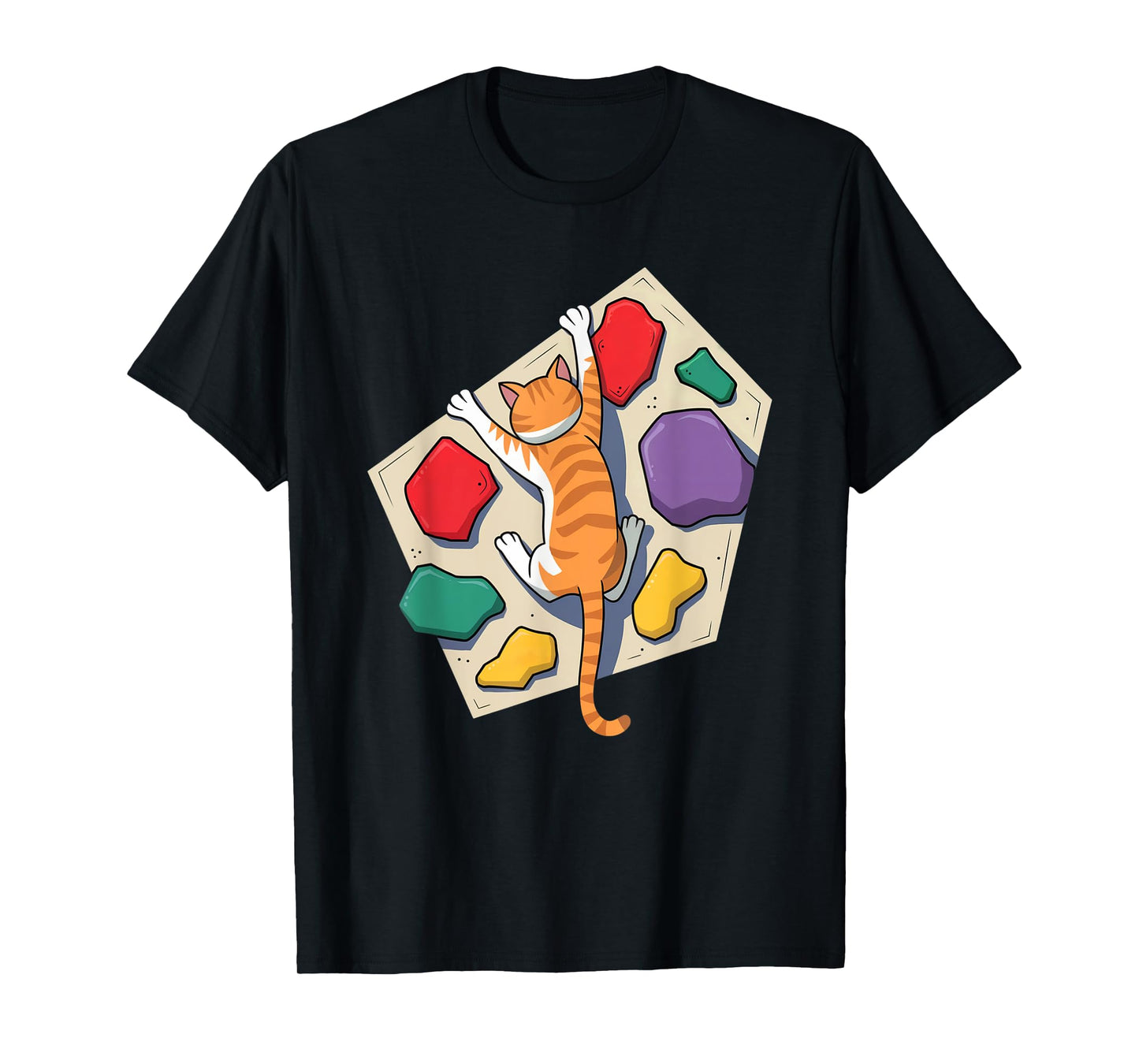 Funny Bouldering Cat – Rock Climbing & Cat Lover Design Men Women Kids T-Shirt
