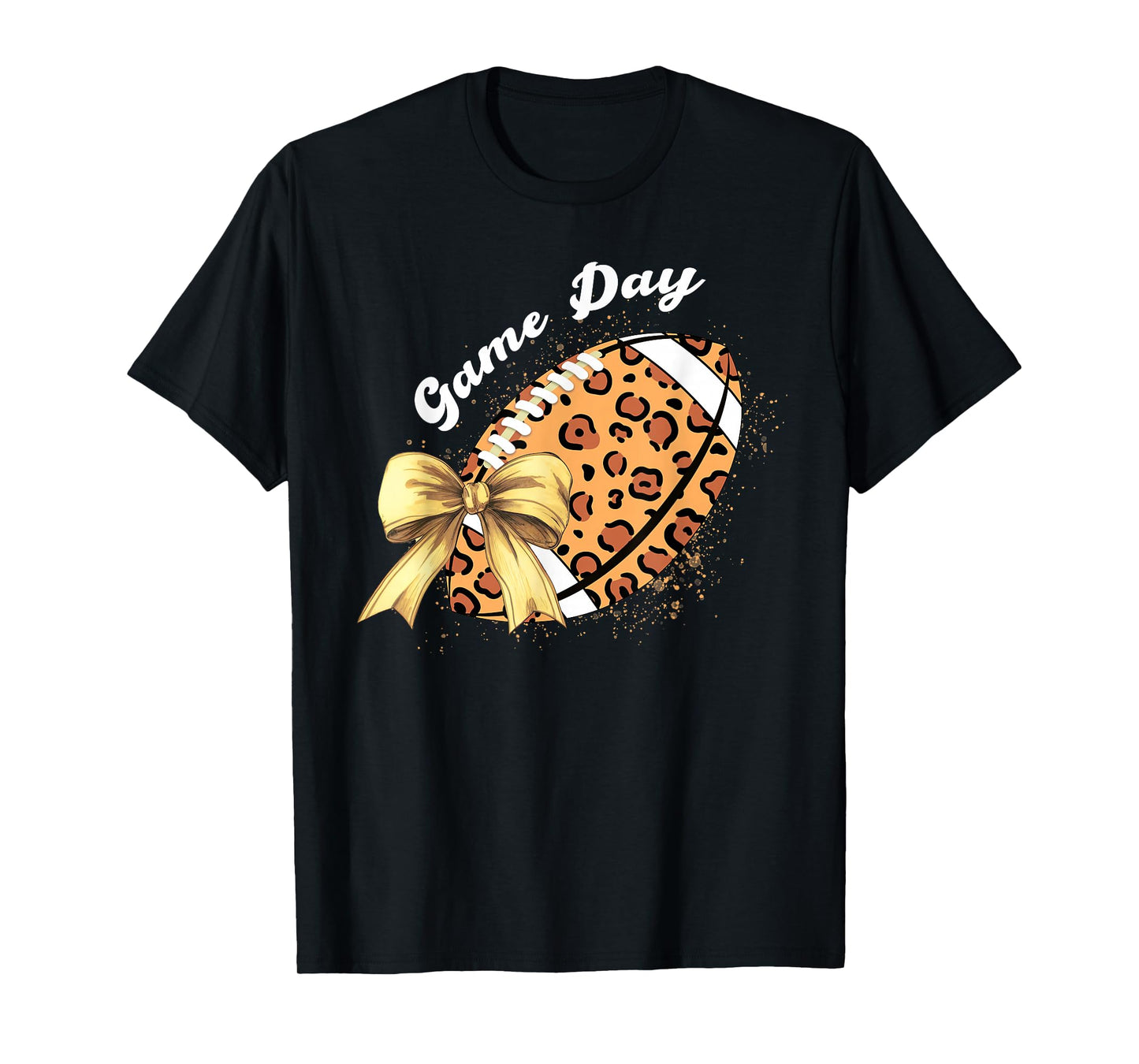 Vintage Game Day Leopard American Football Season Women Girl T-Shirt