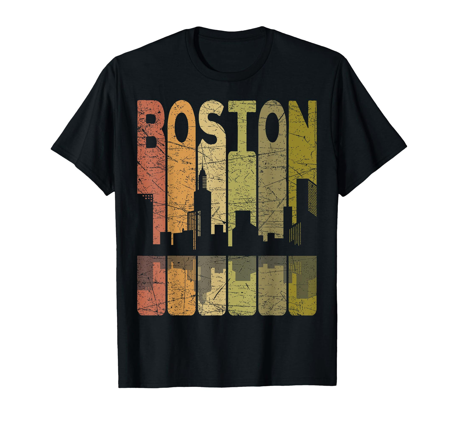 Boston Vintage Boston Massachusetts Retro Boston Skyline T-Shirt