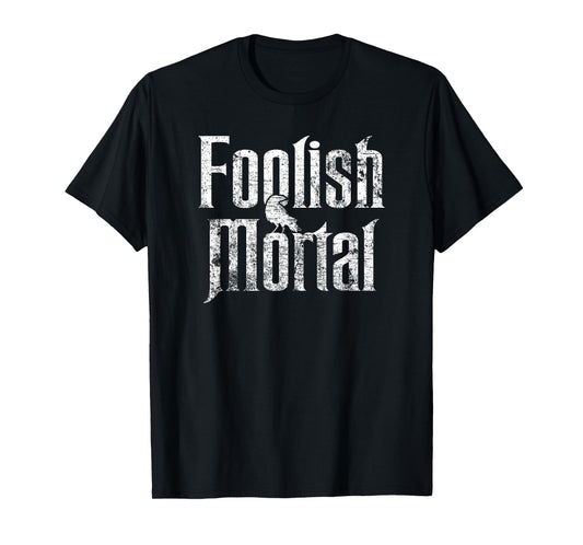 Foolish Mortal Raven White Print T-Shirt