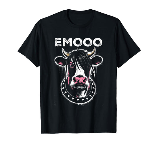 Emooo - Funny Graphic Emo Cow Pun Punk Grunge Lover T-Shirt