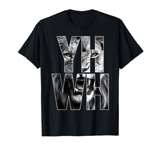 Yhwh Lion Of Judah Yahweh In Hebrew Jesus Christian T-Shirt