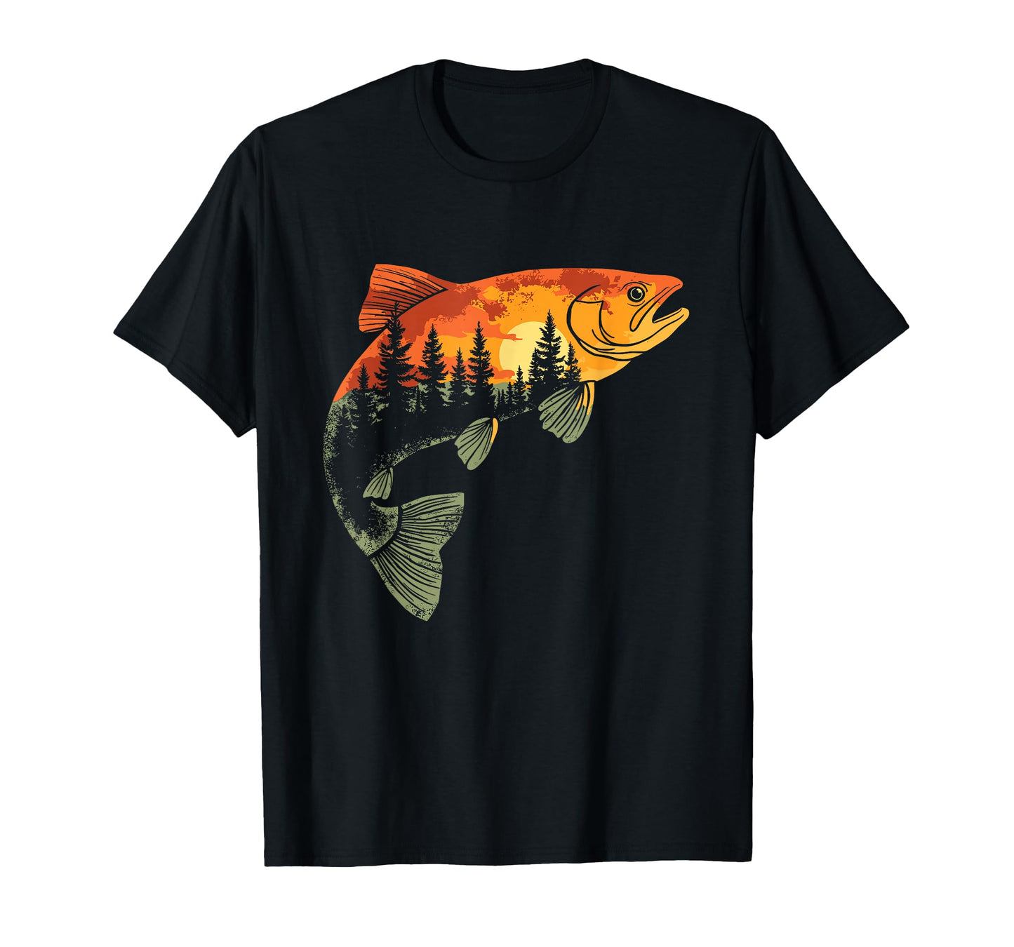Fishing, Trout, Fly Fishing, Angler Fisherman, Nature Forest T-Shirt
