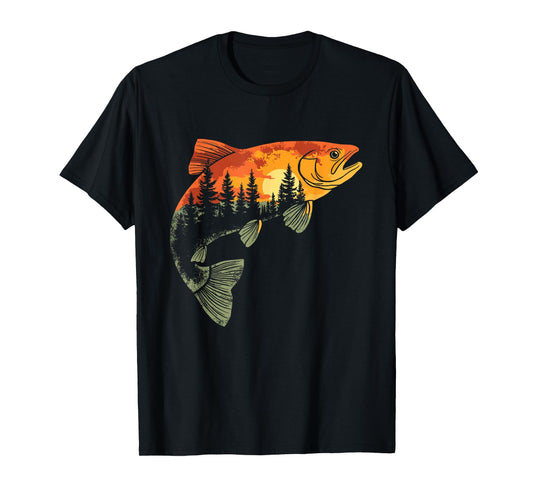 Fishing, Trout, Fly Fishing, Angler Fisherman, Nature Forest T-Shirt