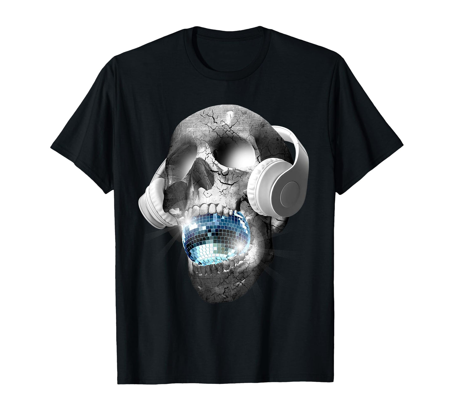 EDM Urban DJ hip hop skull streetwear headphones graphic tee T-Shirt