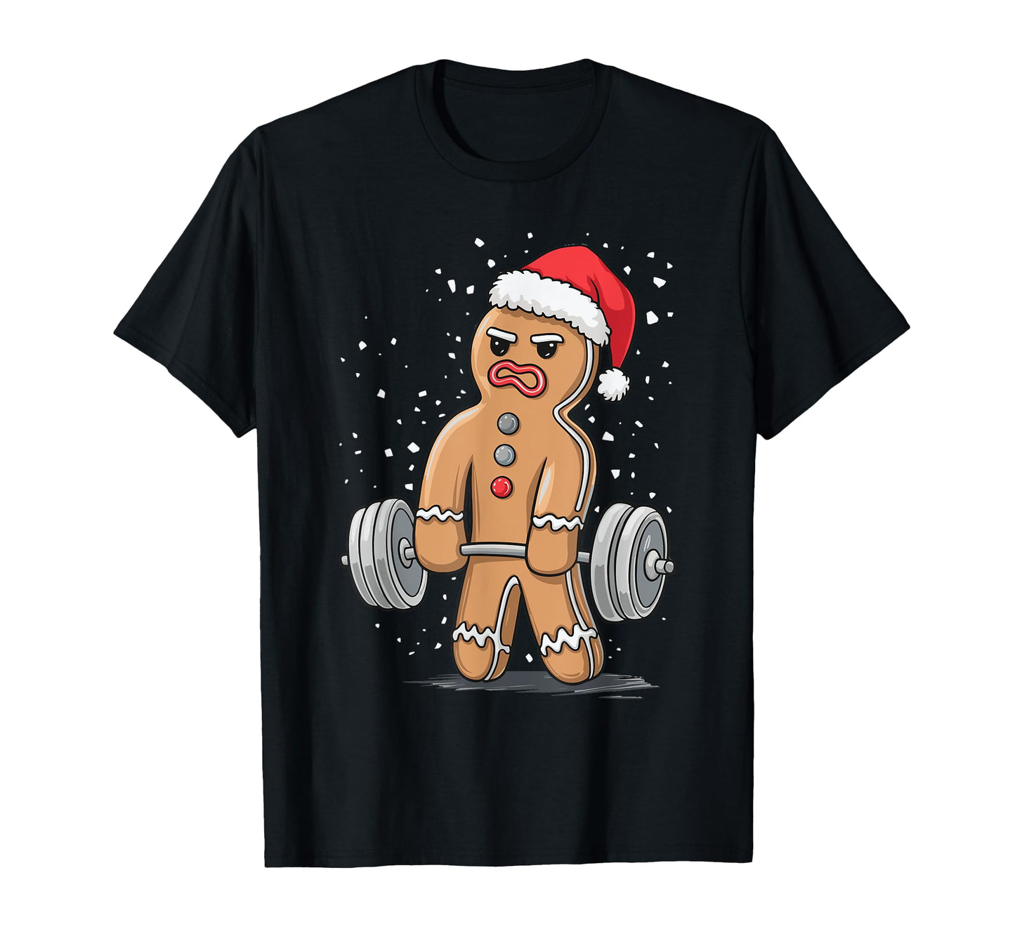 Gingerbread Weightlifting Workout Bodybuilding T-Shirt