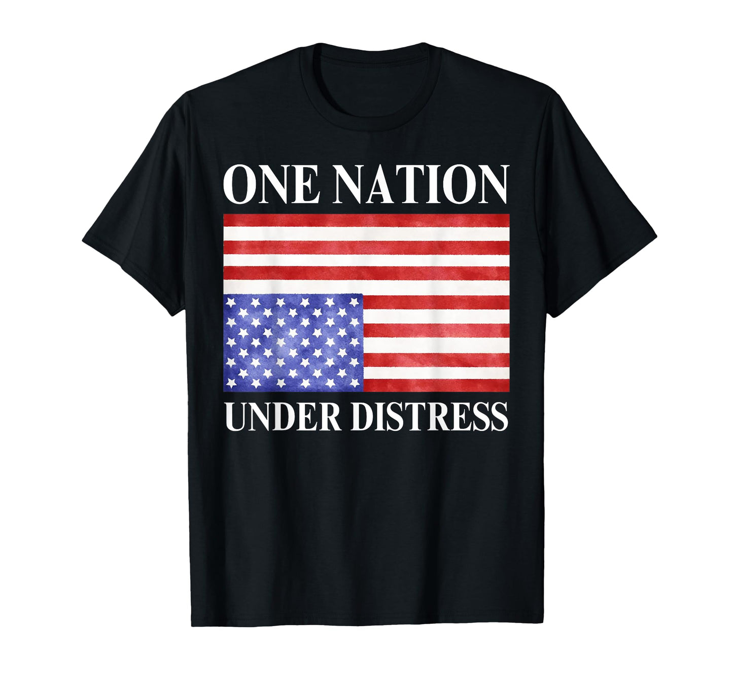 One Nation Under Vintage Distress 4th Of July American Flag T-Shirt
