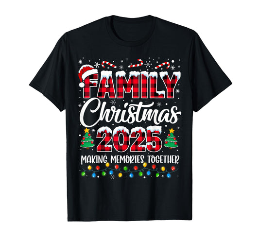 Family Christmas 2025 Matching Squad Santa Red Plaid Xmas T-Shirt