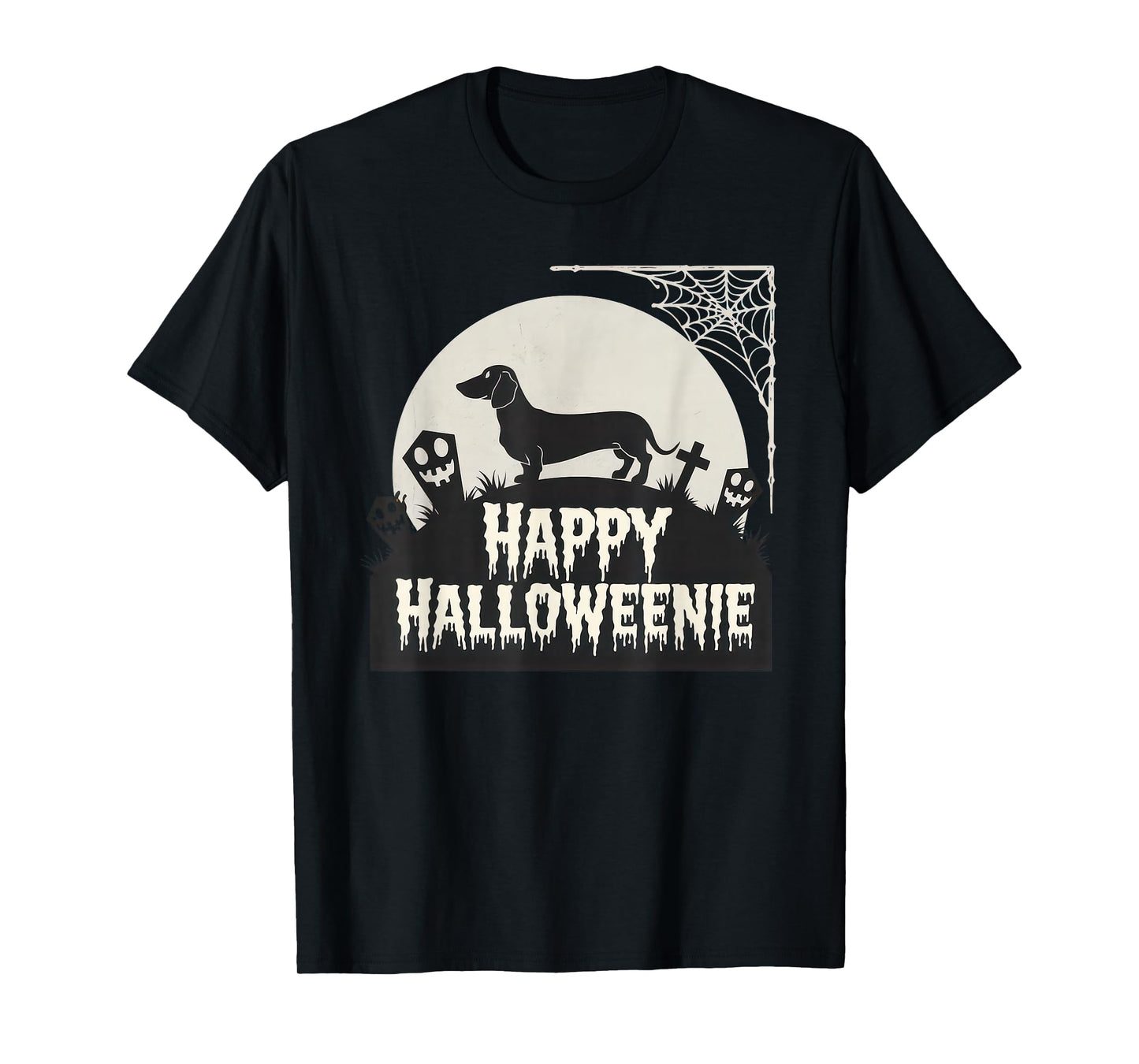Happy Halloweenie Tshirt Women Men Wiener Monster Party T-Shirt