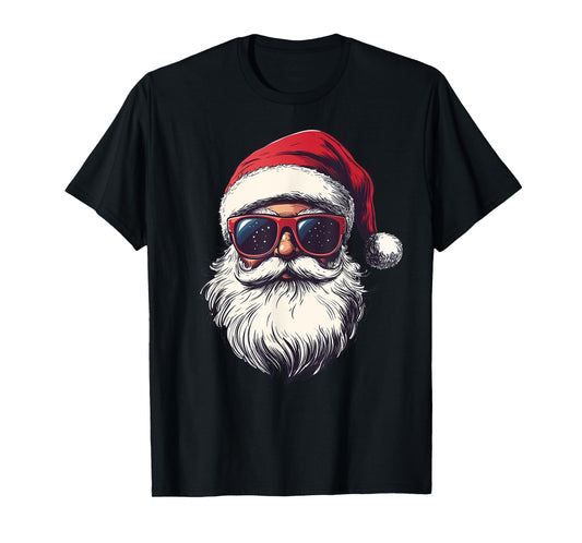 Cool Santa Claus Face Retro Sunglasses Christmas Men Boys T-Shirt