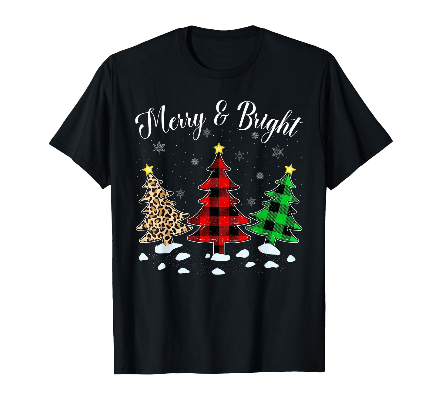 Merry and Bright Matching Family Christmas Tree Pajamas T-Shirt