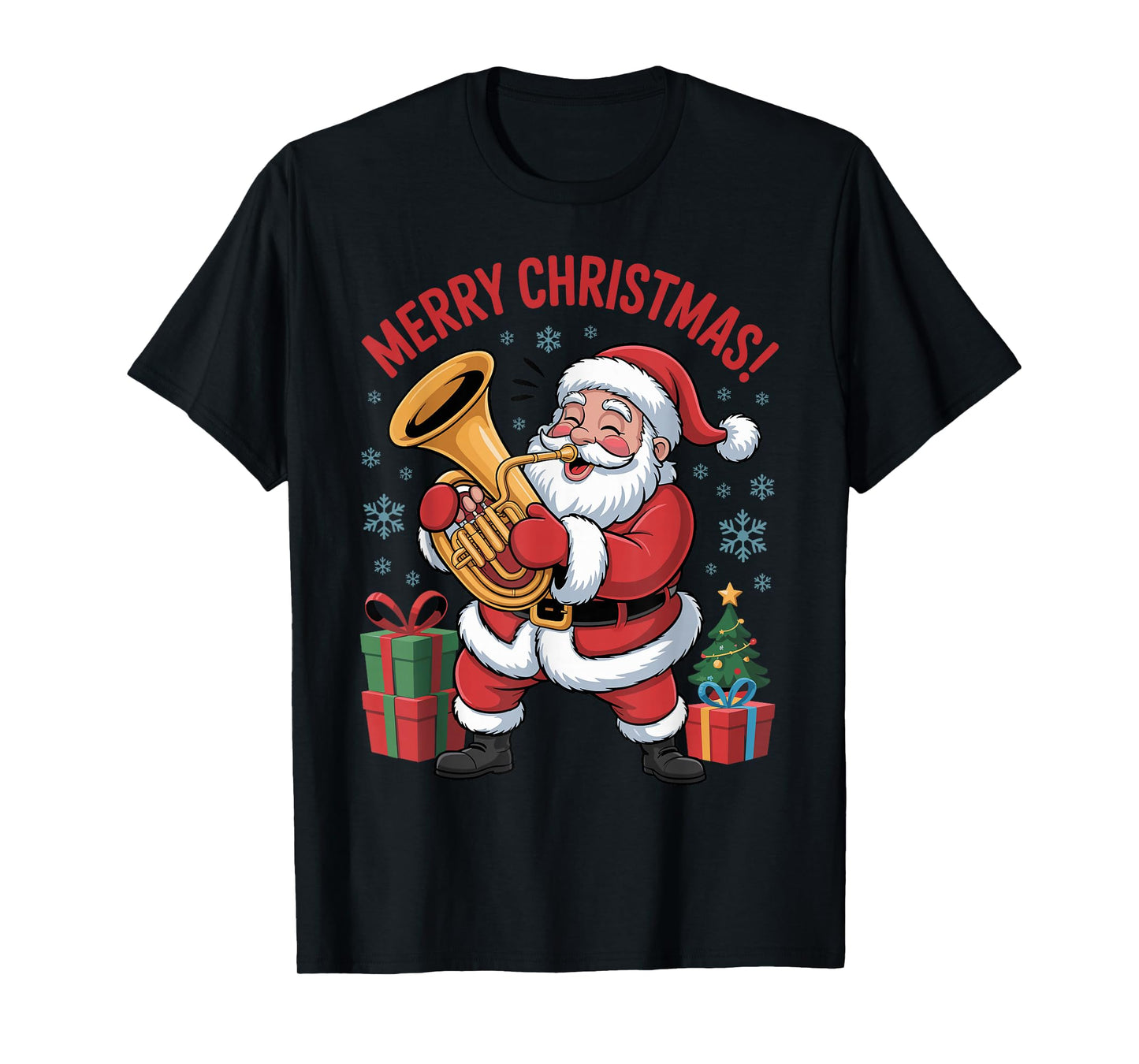 Funny Santa Playing Tuba Holiday Chrismas Xmas Pajama T-Shirt