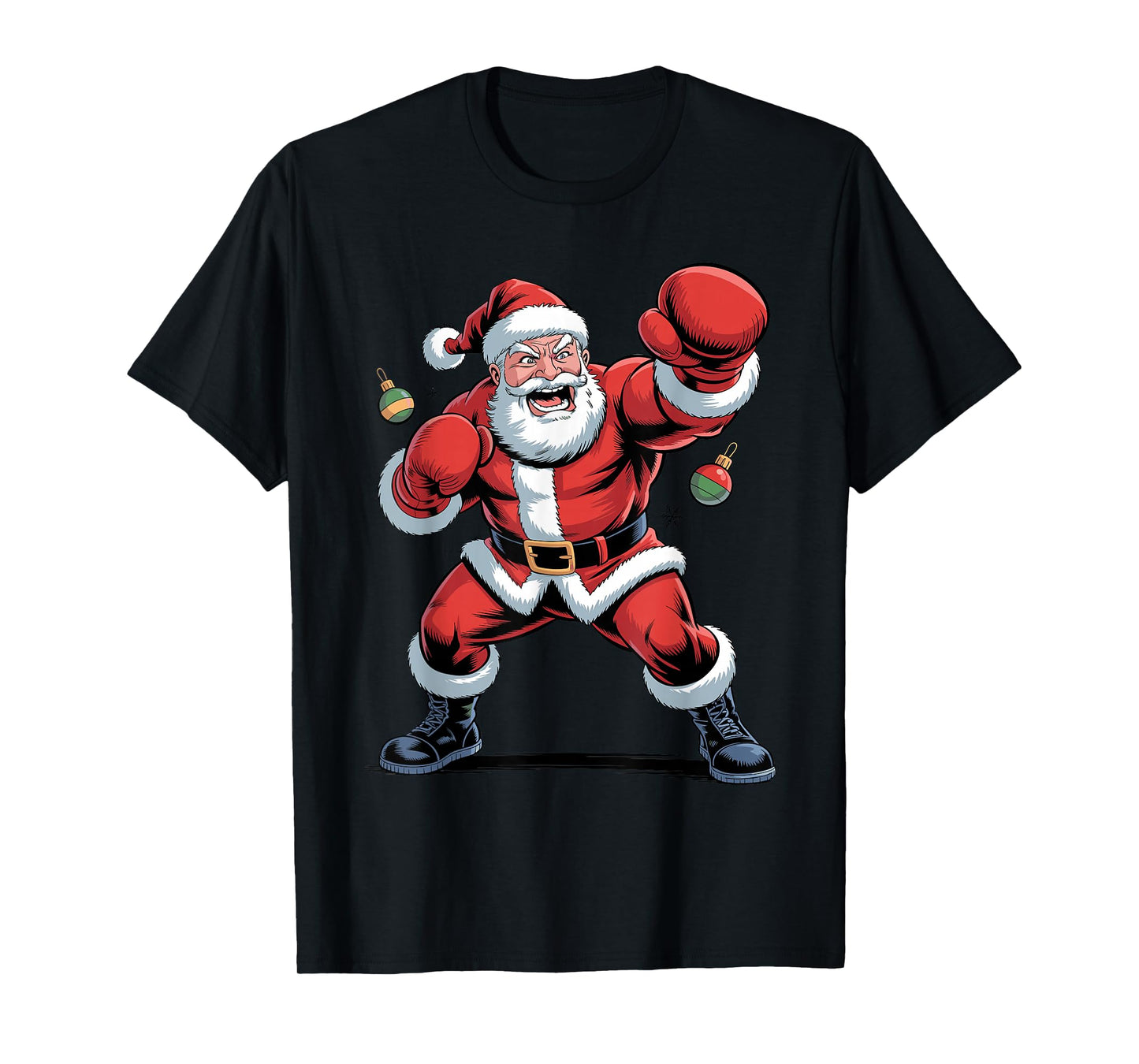Funny Santa Boxing Lover Holiday Christmas Xmas Pajama T-Shirt