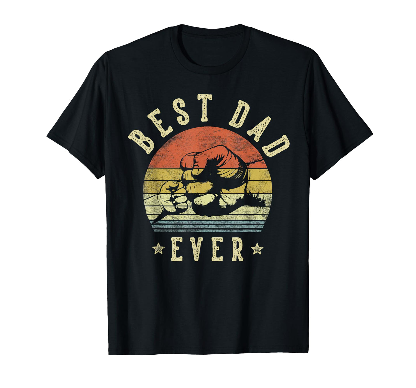 Best Dad Ever - Retro Fist Bump Vintage Design Dad T-Shirt