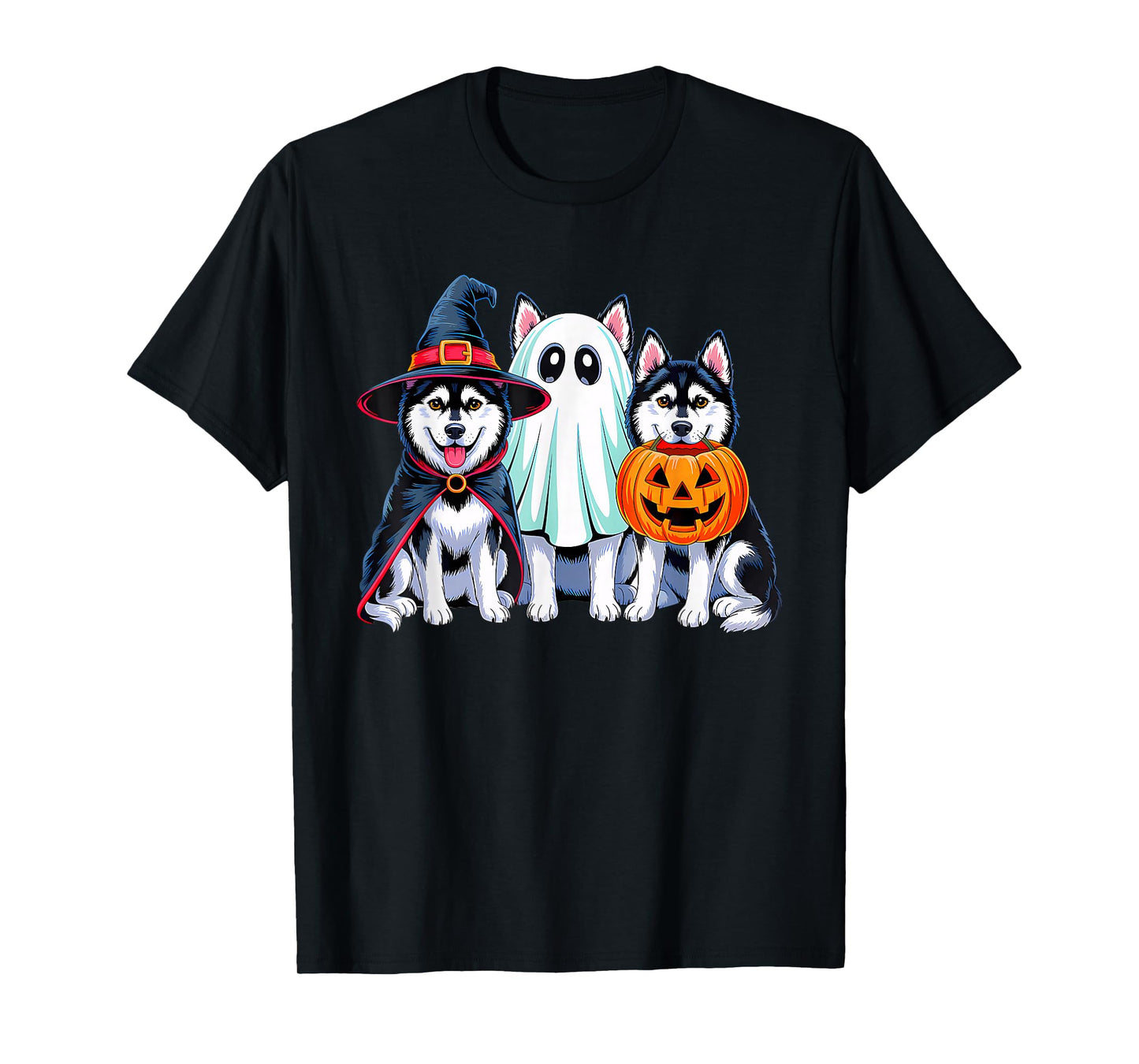 Funny Husky Ghost Dogs Halloween Husky Dog Mom Husky Lover T-Shirt