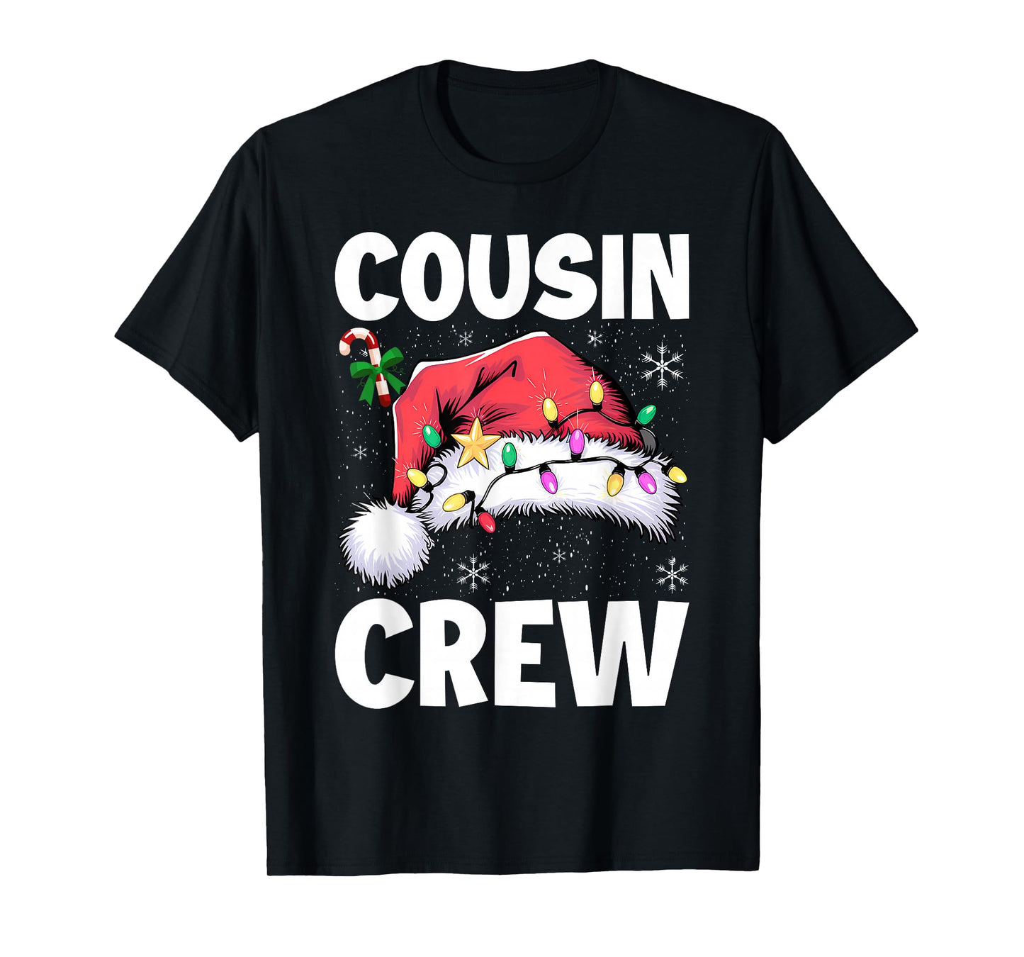 Christmas Cousin Crew Santa Hat Men Women Kids T-Shirt