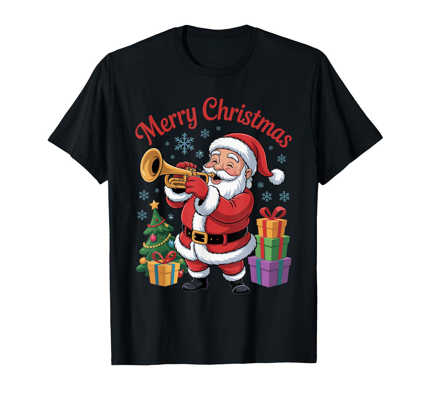 Funny Santa Christmas Design Trumpet Holiday Xmas Pajama T-Shirt