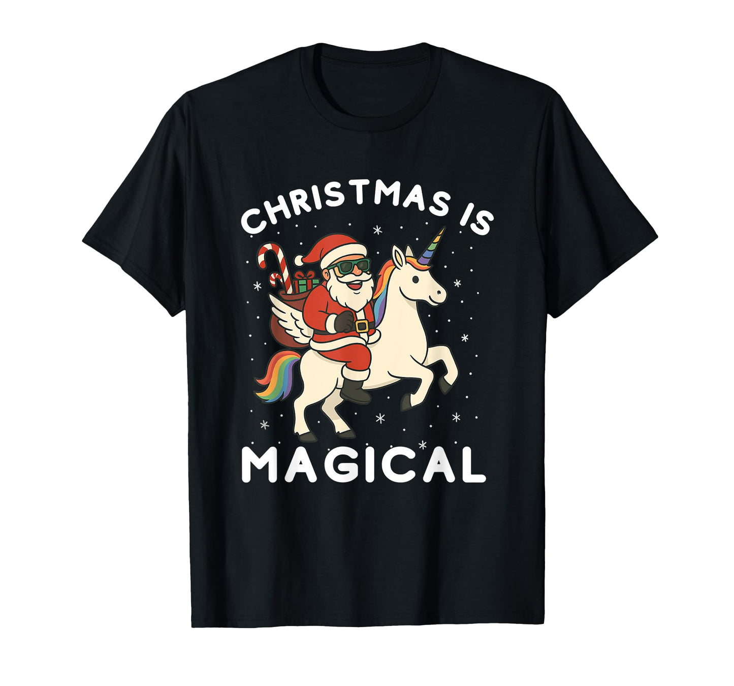 Christmas is Magical Santa Riding A Unicorn T-Shirt