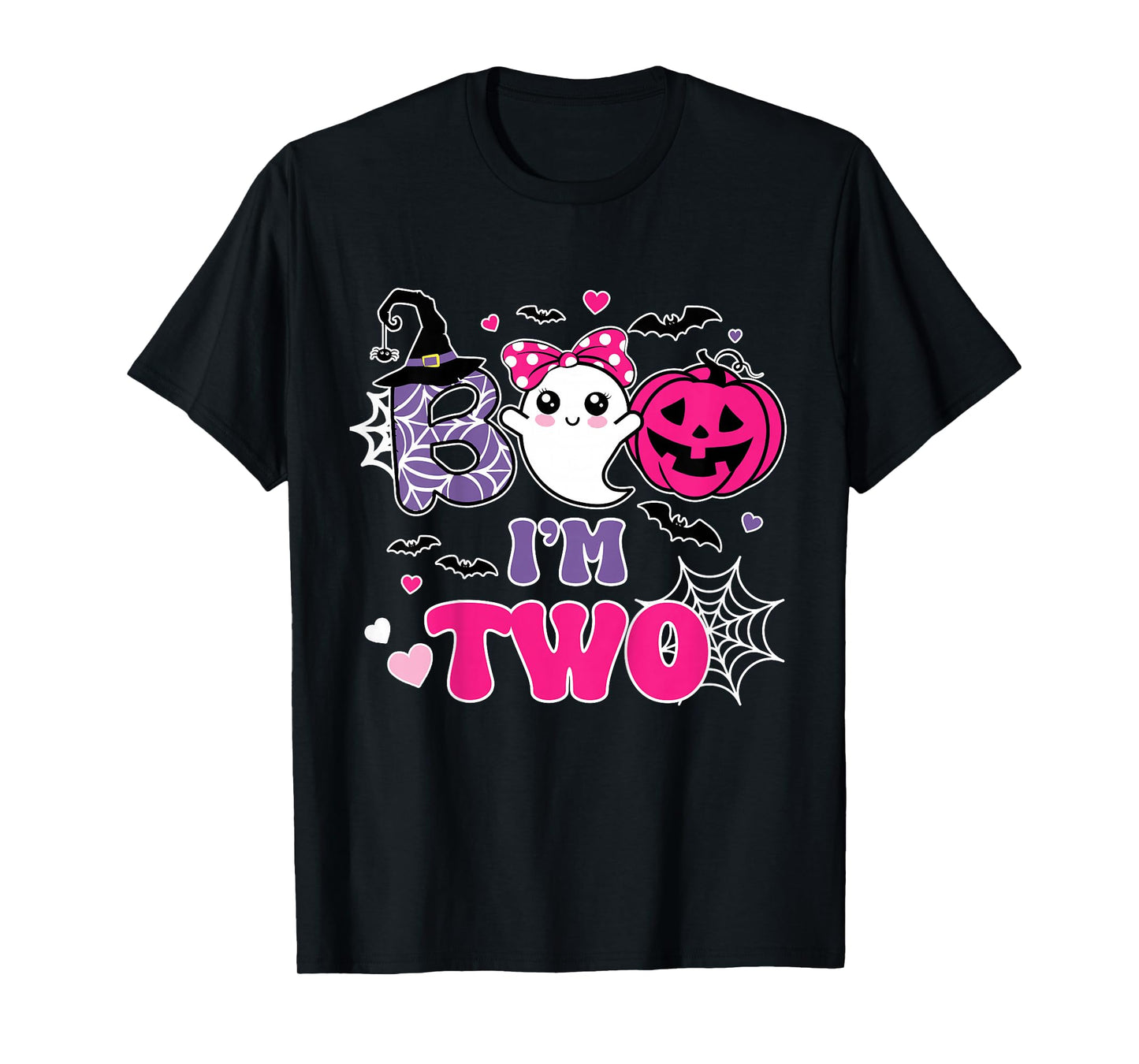 Kids Halloween Ghost Boo I'm Two 2nd Birthday Party Groovy T-Shirt
