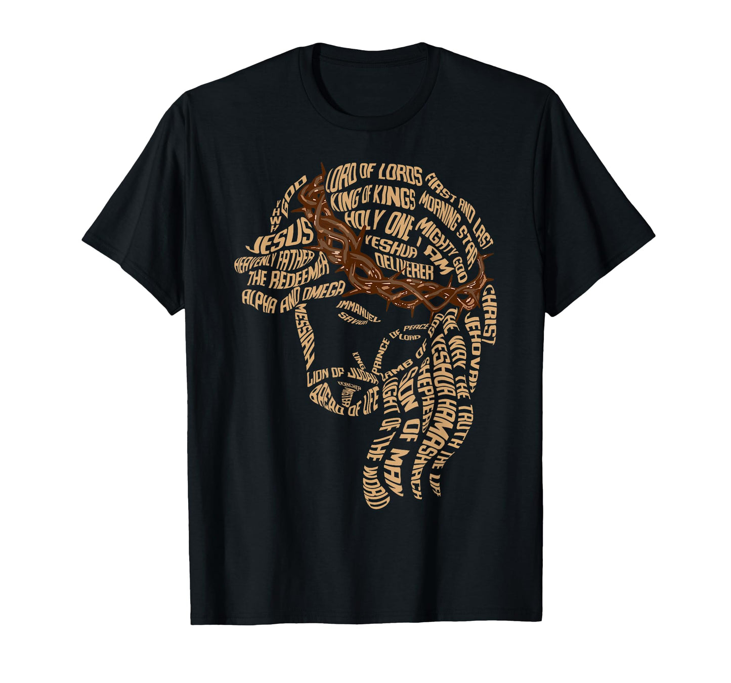 Names of Jesus Christ Face Christian Gospel Religious Bible T-Shirt