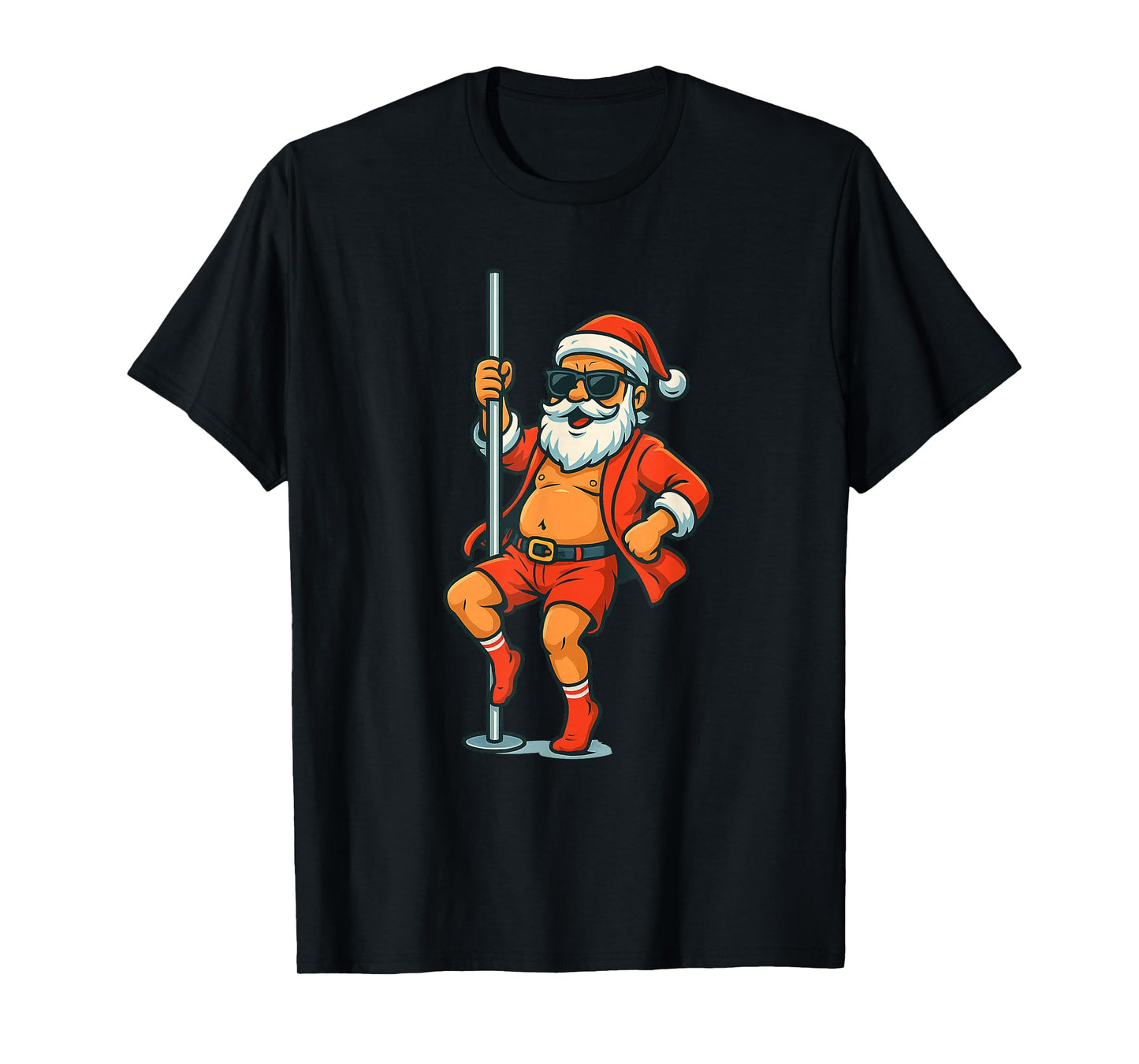 Pole Dancer Costume in Festive Look for Santa Claus Lovers T-Shirt