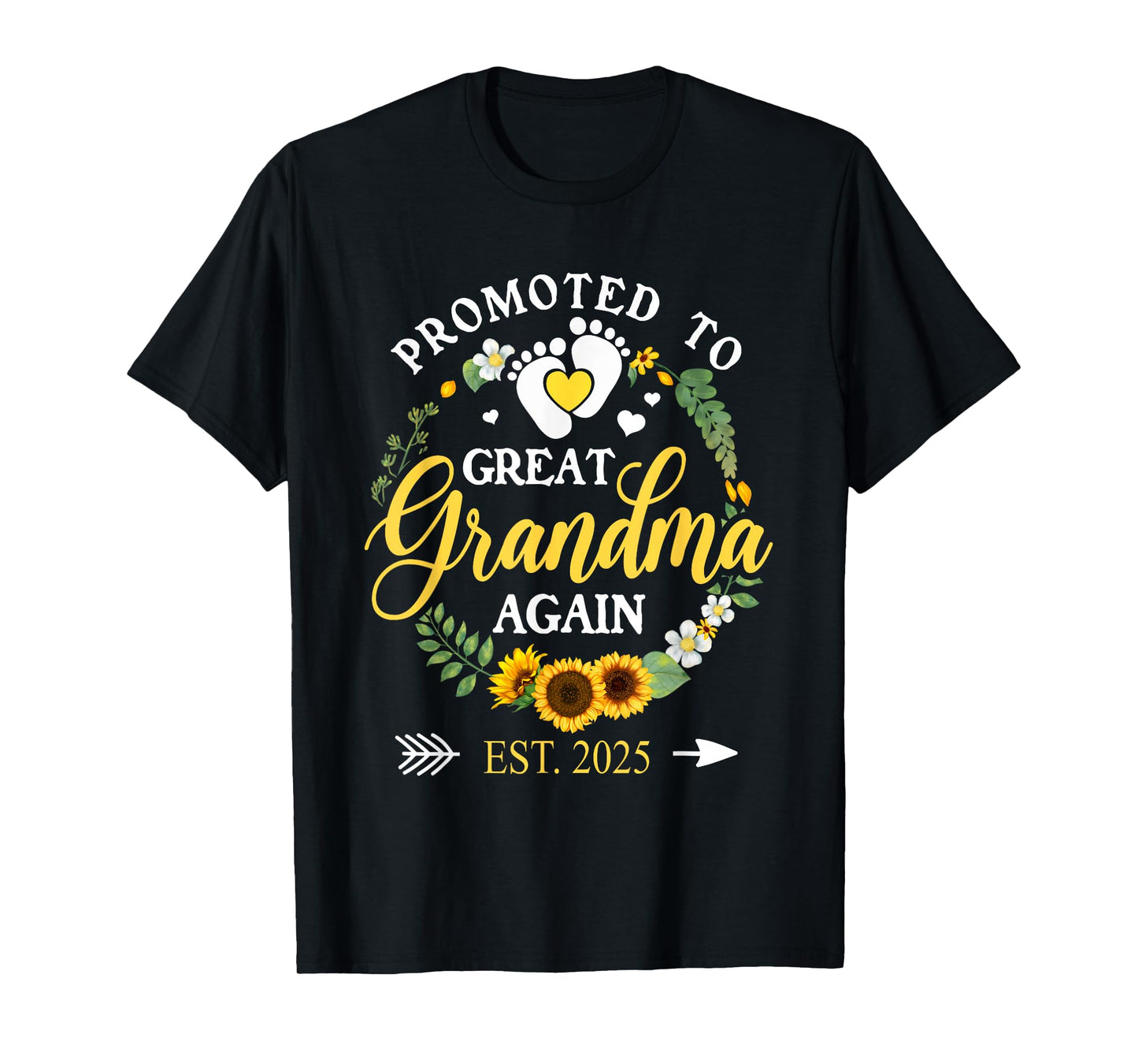 Promoted to Great Grandma Again 2025 Pregnancy Announcement T-Shirt