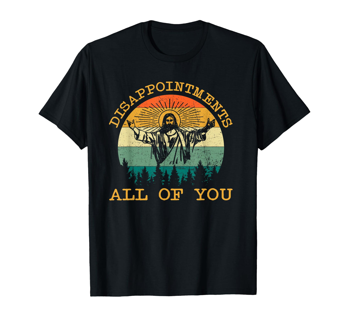 Vintage 1977 Tee Disappointments All You Jesus Christian T-Shirt - Unisex-Adults, Black, Small, Short Sleeve, T-Shirt