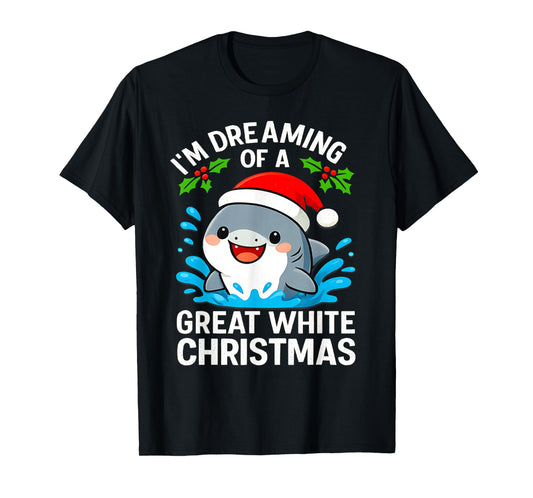 Great White Christmas Shark Funny Santa Holiday Pun Humor T-Shirt