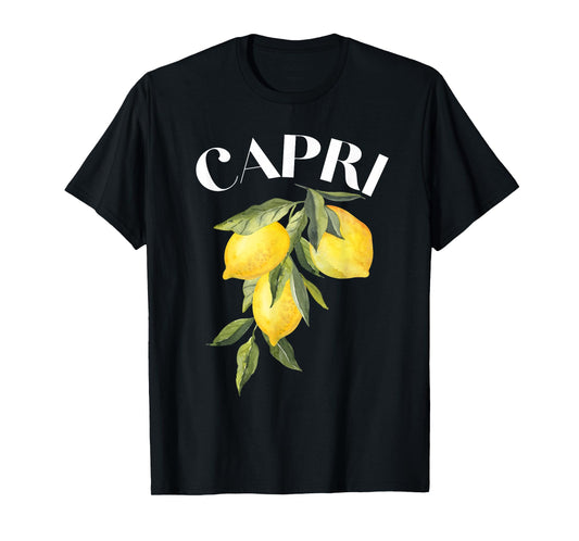 Capri Lemon Art Italian Fruit Lover Italy Island Vintage T-Shirt
