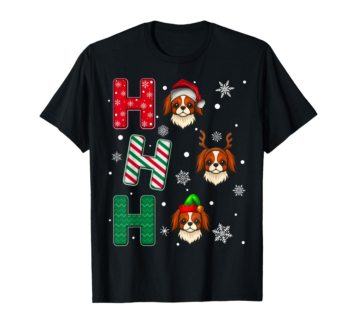 Ho Ho Ho Japanese Chin Dog Lover Christmas Santa Elf Xmas T-Shirt