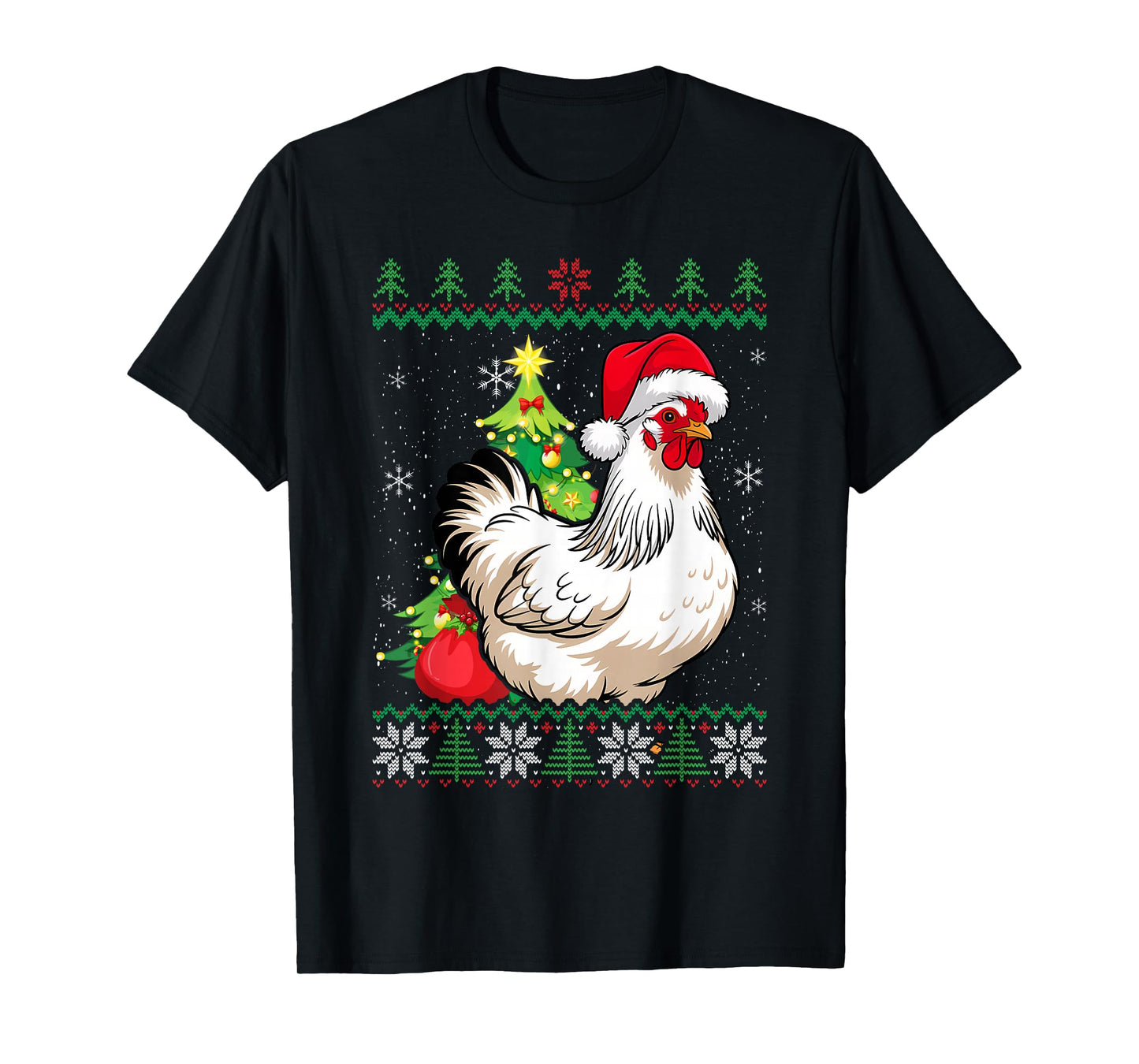 Santa Chicken Ugly Sweater Animals Christmas Pajama T-Shirt