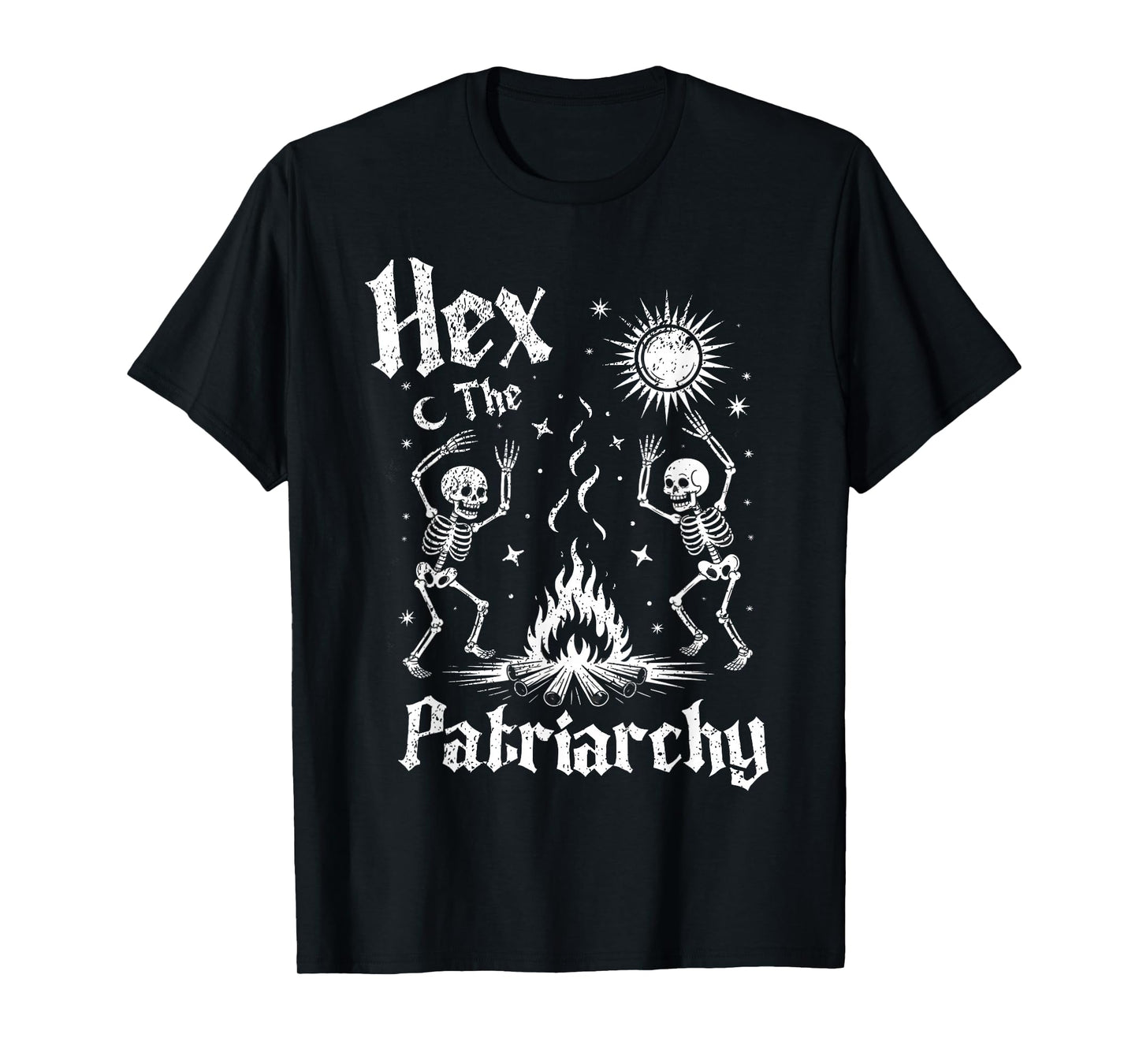 Hex The Patriarchy Skeleton Funny Feminist Halloween T-Shirt