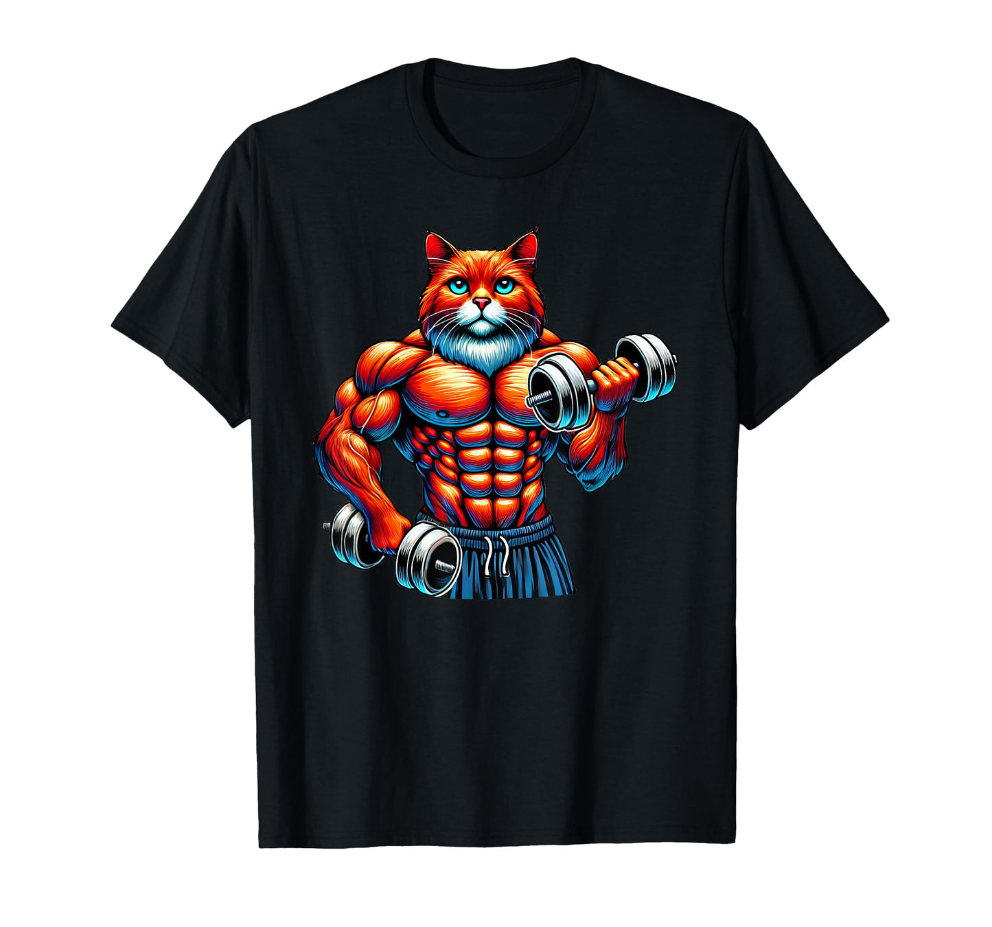 Cat Powerlifting Weightlifting Gym Workout T-Shirt for Men Women