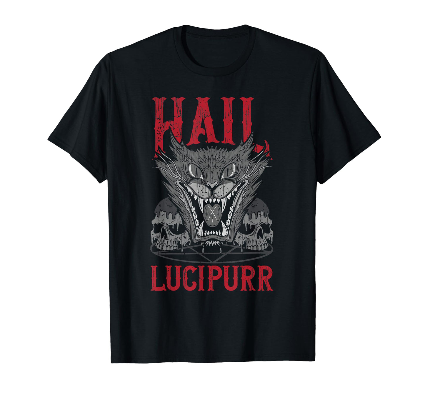 Hail Lucipurr Death Metal Cat Satan Men Women T-Shirt
