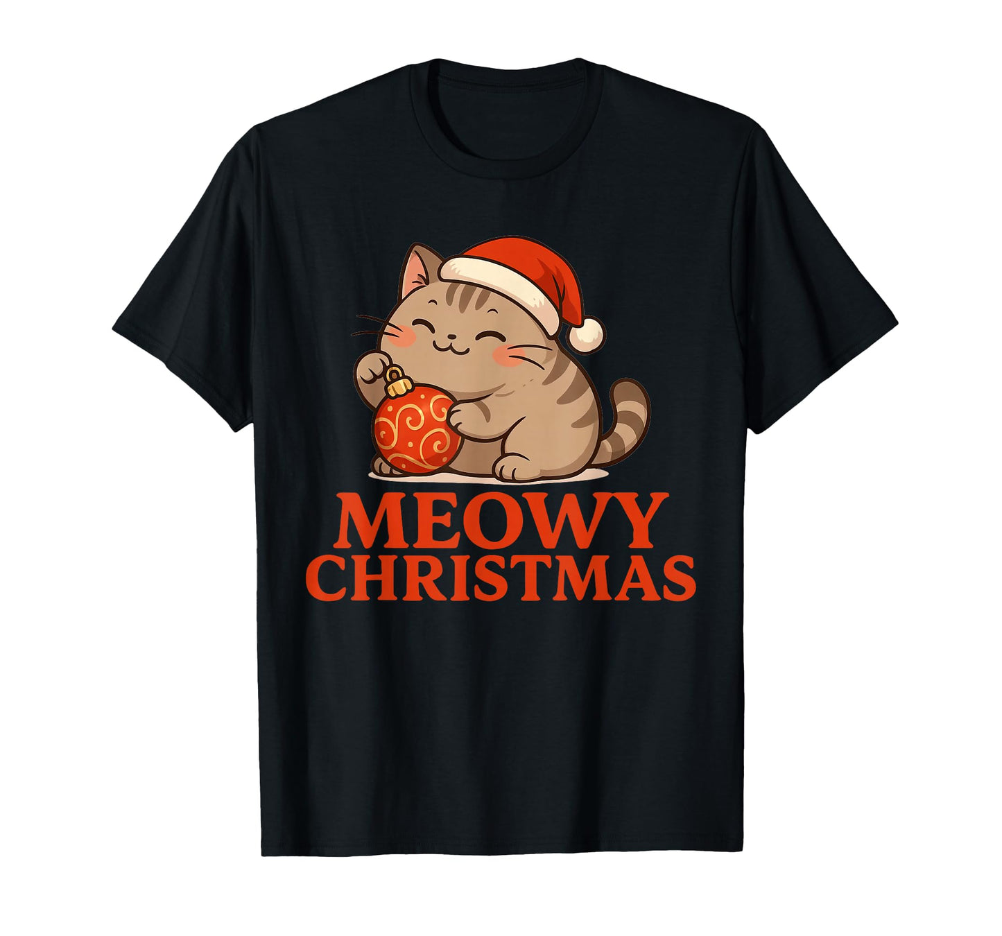 Chonky Cat Kawaii Kitten Meowy Christmas Anime T-Shirt