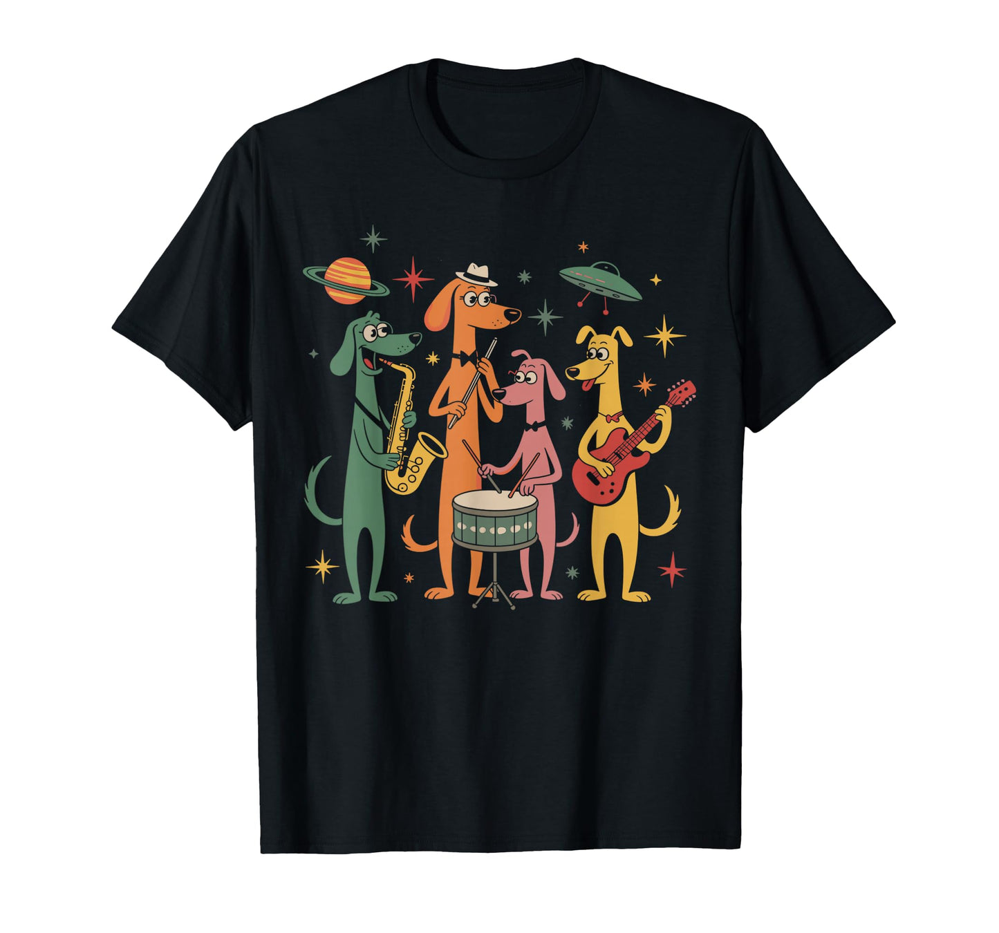 Mid Century Modern Band Dogs Retro 50s 60s Style T-Shirt