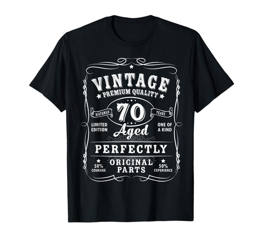 Vintage 70th Birthday Decorations Men Funny 70 Birthday T-Shirt