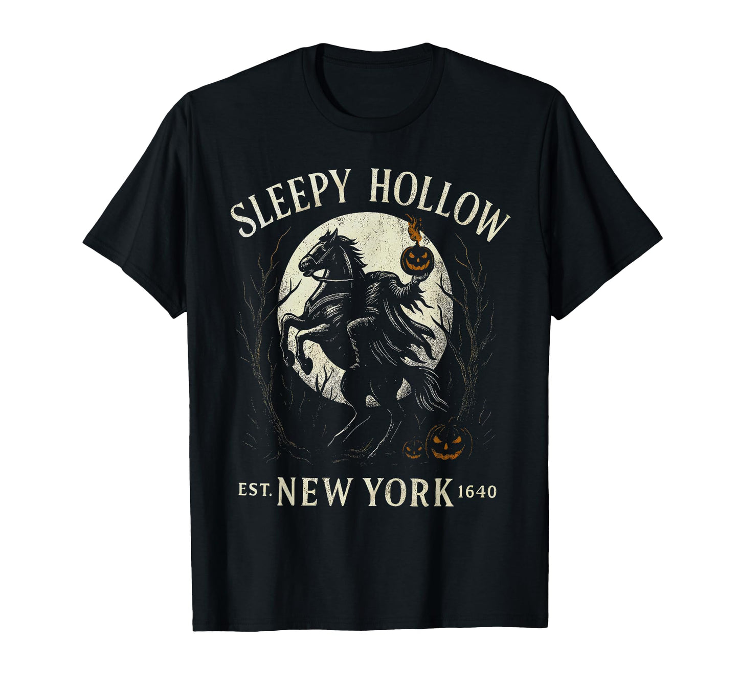 Gothic Sleepy Hollow Spooky Pumpkin Bookish Halloween T-Shirt