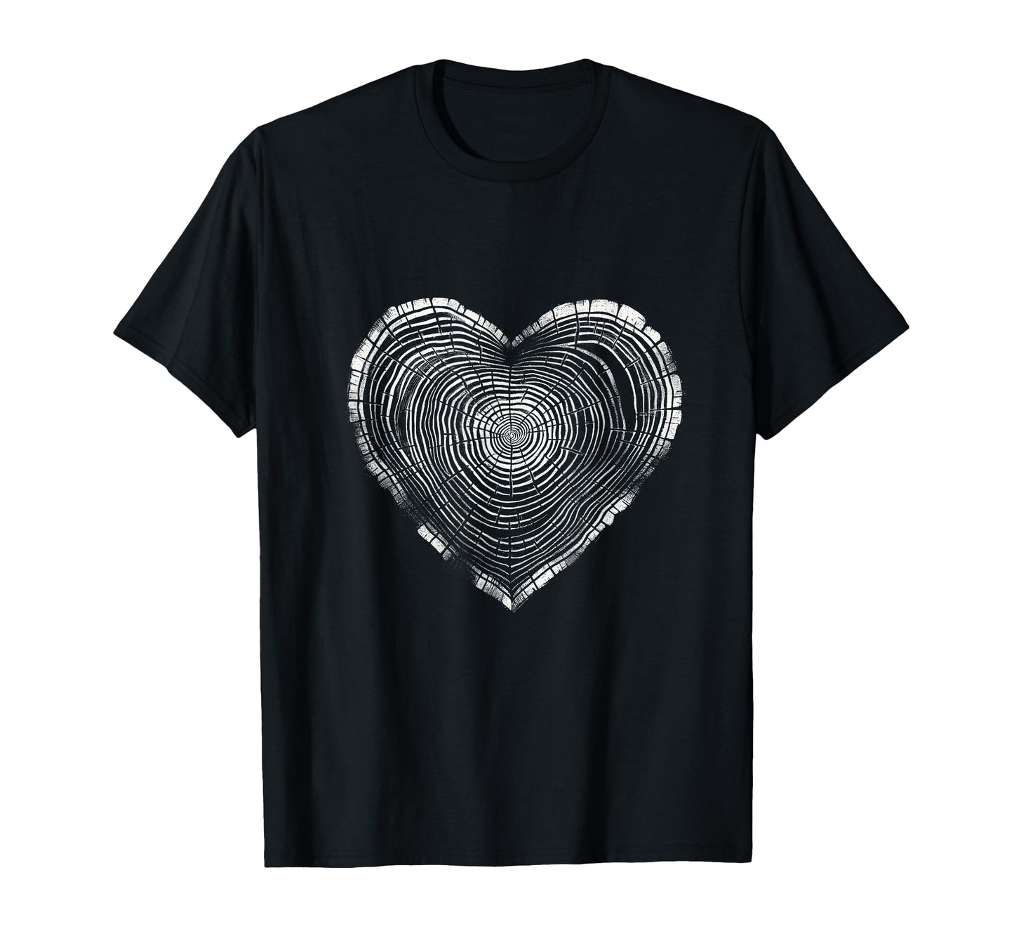 Retro Tree Trunk Heart Nature Wildlife Trees Outdoor Forest T-Shirt