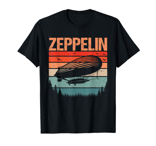 Retro Vintage Zeppelin Airship Aviation Blimp Men Women Kids T-Shirt