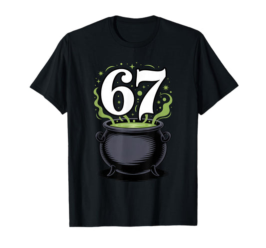 67 Meme Funny Halloween Six Seven Witch 6 7 T-Shirt