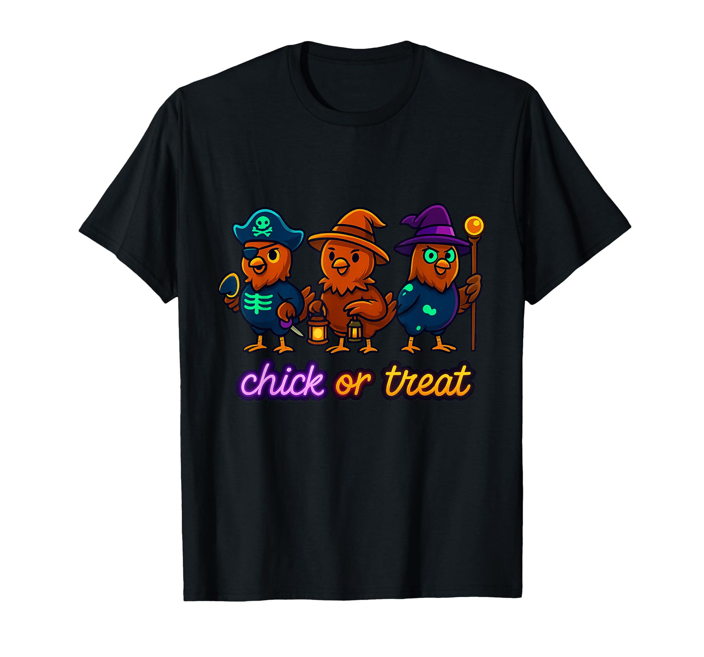 Chick Or Treat Halloween Witch Spooky Chicken Kids T-Shirt