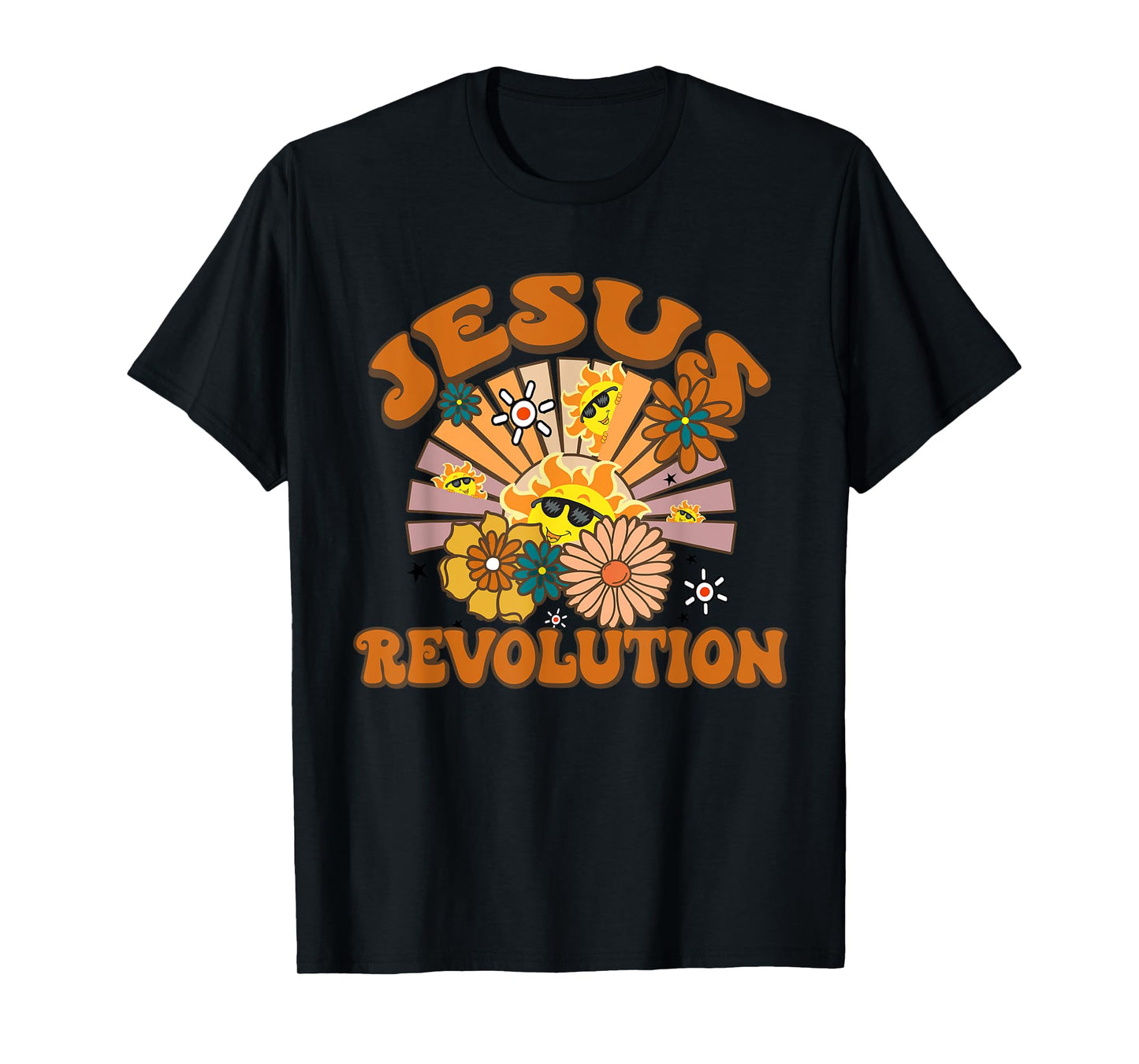 Jesus Revolution Funny Christian Retro Groovy Boho T-Shirt