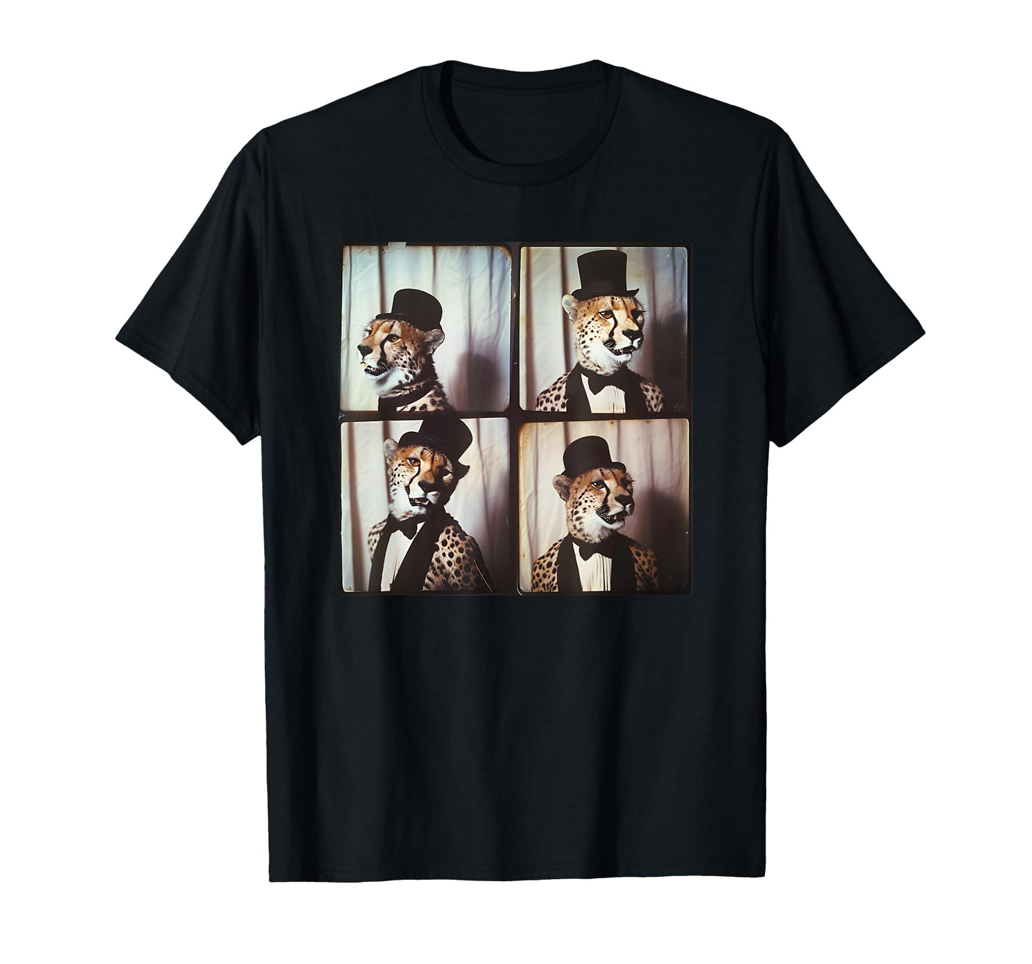 Cheetah In Suit Love Cheetahs Funny Zoo Animal Photobooth T-Shirt