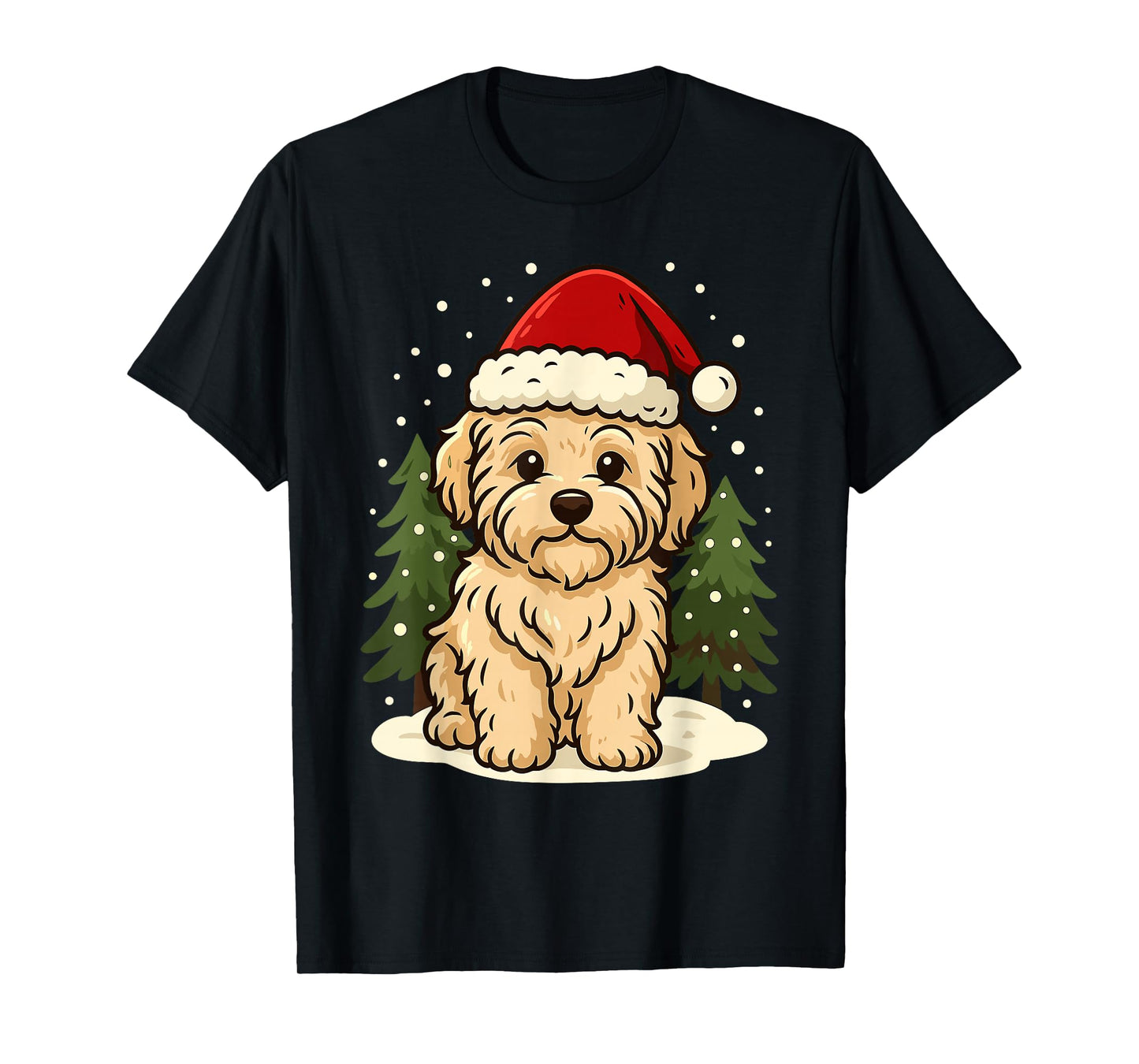 Maltipoo Christmas Dog – Winter Holiday Scene T-Shirt
