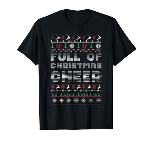 Funny Full of Christmas Cheer Beer Ugly Matching Couples T-Shirt