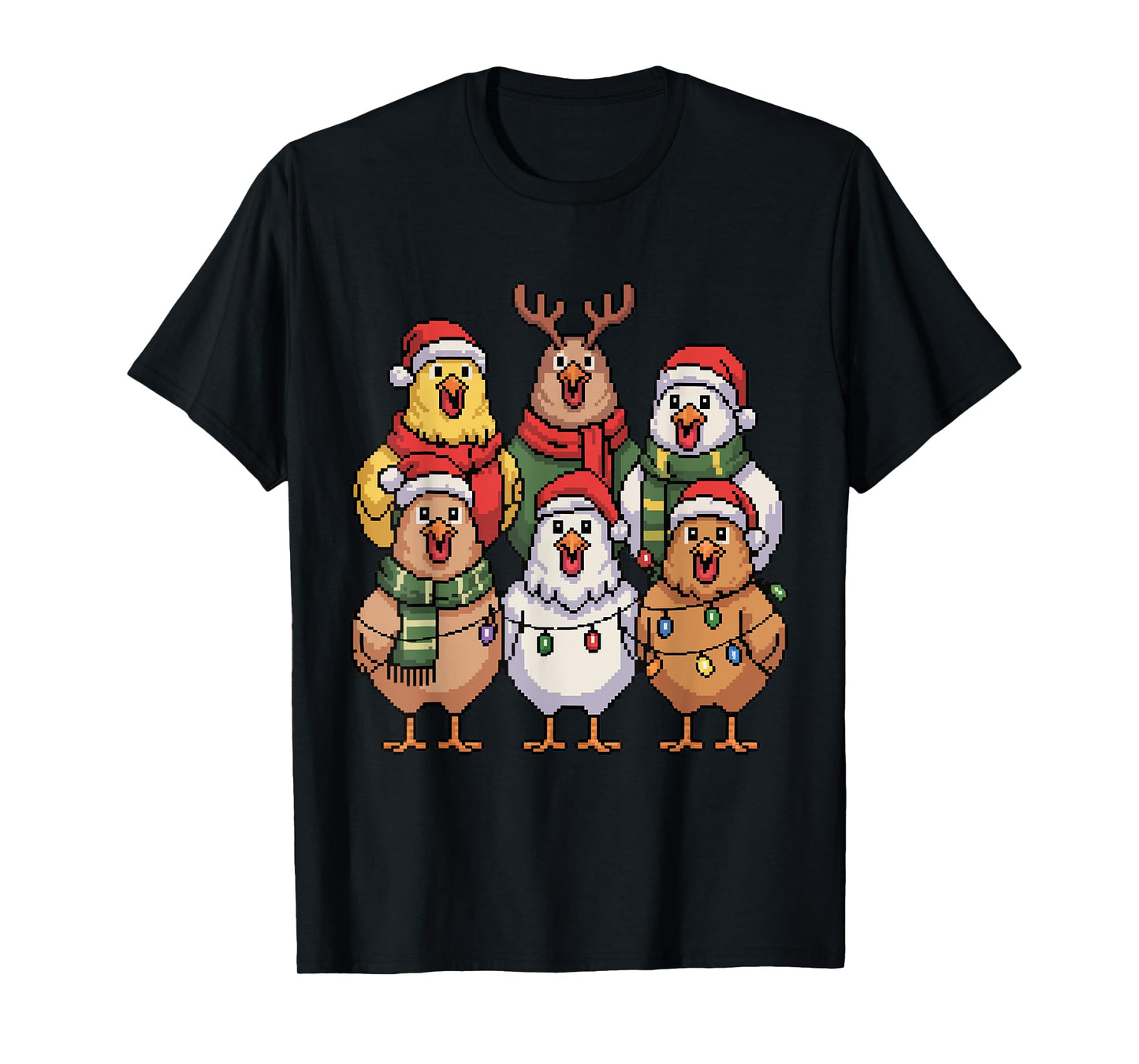 Christmas Lights Chicken Santa Funny Xmas Tree for Men Women T-Shirt