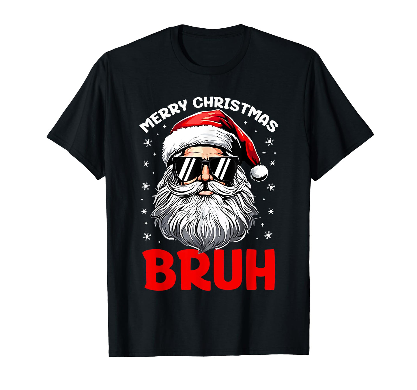 Merry Christmas Bruh Funny Santa Claus Retro Men Women Kids T-Shirt
